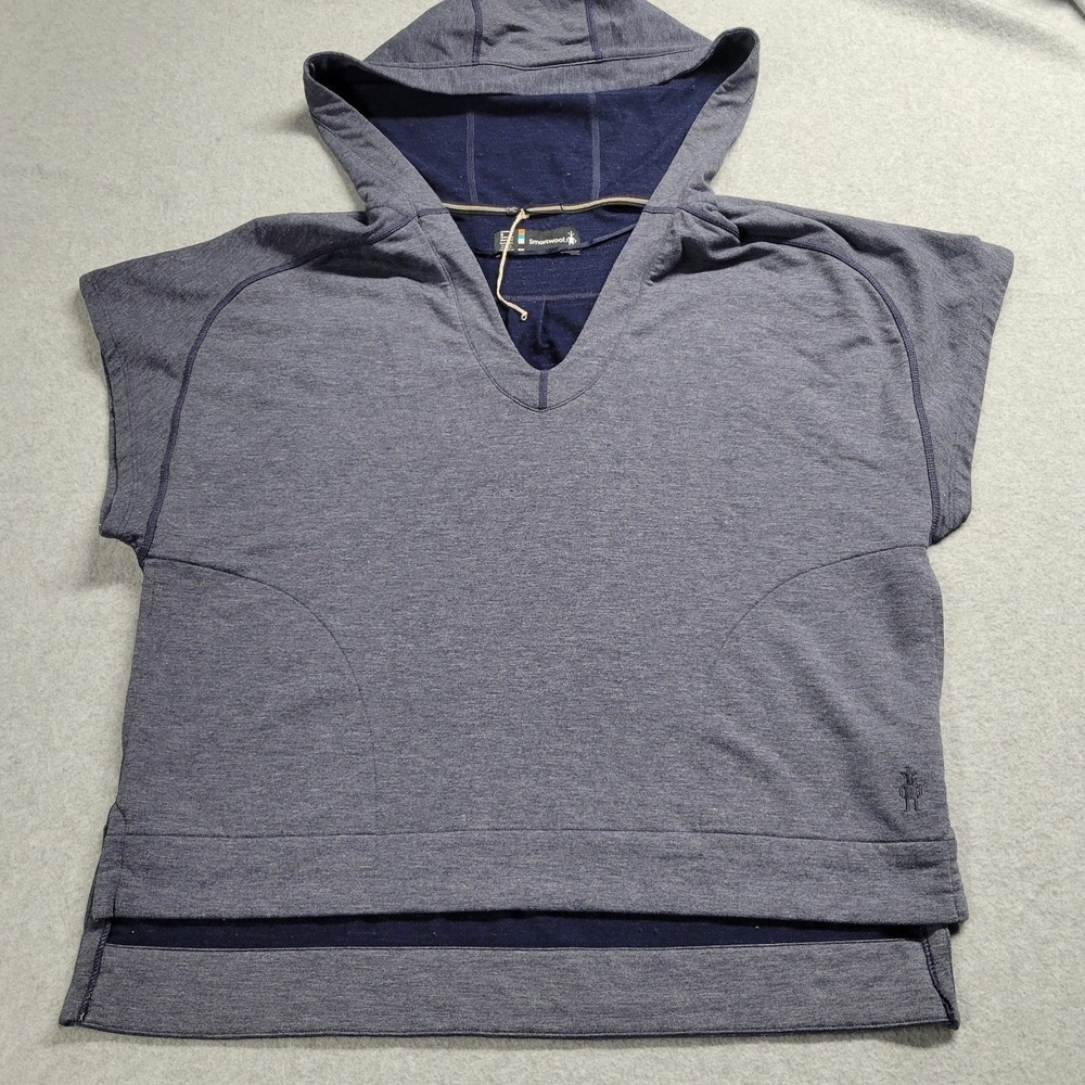 Smartwool Womens Merino Wool Blend Short Sleeve Hoodie Blue Size Small